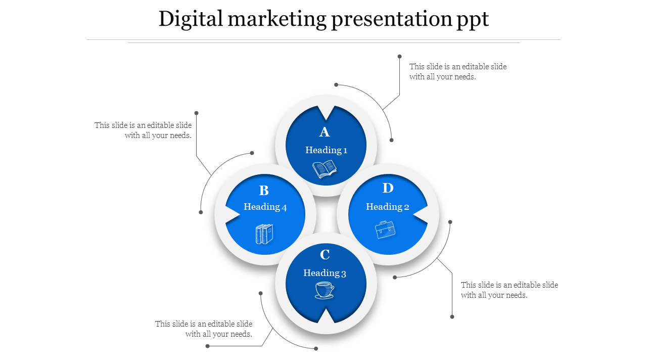 Free - Digital Marketing Presentation PPT With Circle Design
